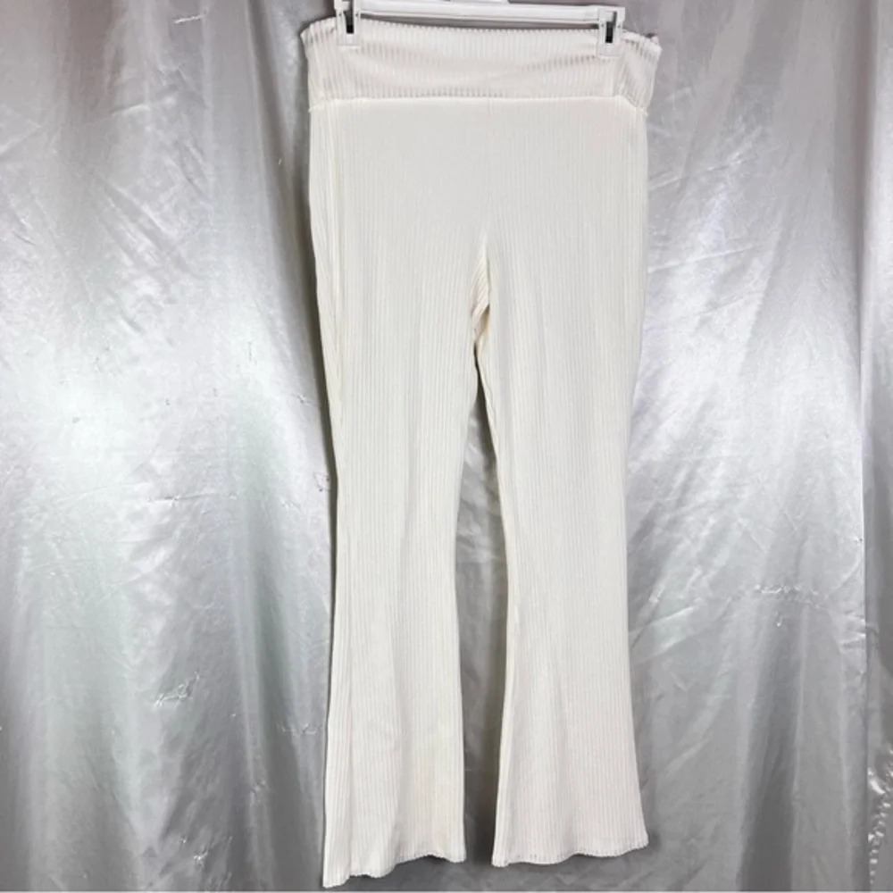 Wild Fable White Y2K Ribbed Knit Flare Lounge Pants – Size XXL NWOT